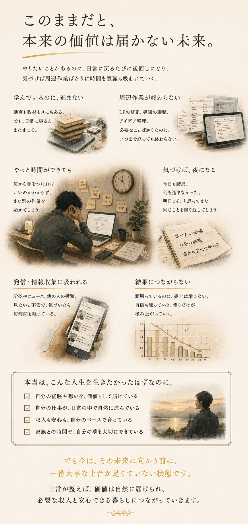 本来価値になるはずだった日常が周辺作業に流れていく未来